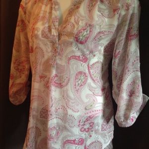 🕷5 for $20 Semi-sheer pink paisley, Sz XL